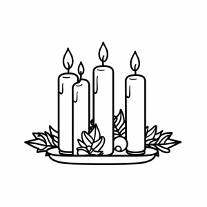 Advent wreath - Christmas Advent wreath to color in