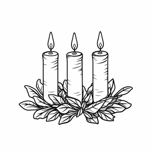 Advent wreath - Advent wreath coloring picture - Creative coloring fun during Advent