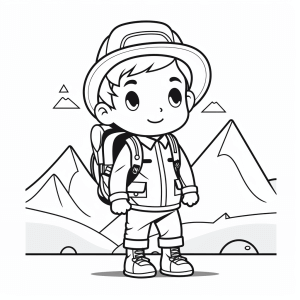 Adventurer - Little mountaineer adventure coloring page