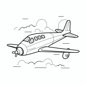 Air combat - Airplane in the sky coloring picture