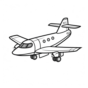 Airliner - Flying adventures: Airplane coloring picture