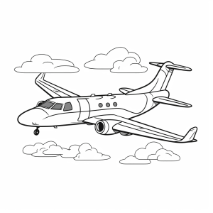 Airplane above the clouds - Airplane above the clouds coloring picture