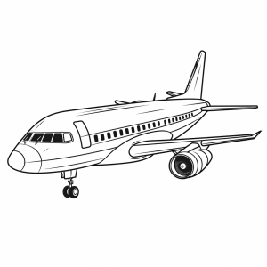 Airplane at the airport - Airplane at the airport coloring picture