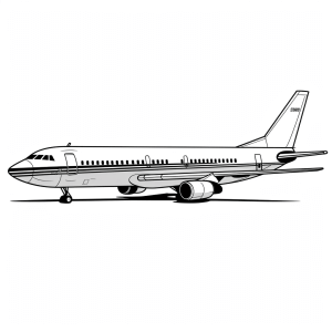 Airplane at the airport - Airplane at the airport coloring picture