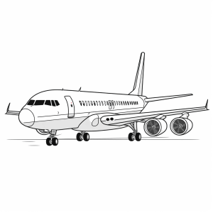 Airplane at the airport - Airplane at the airport coloring picture