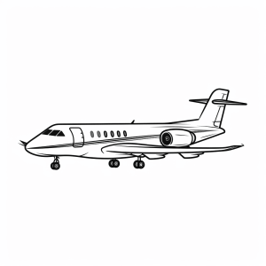 Airplane at the airport - Airplane in the sky coloring picture for kids