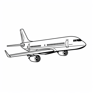 Airplane in flight - Airplane in the sky coloring picture