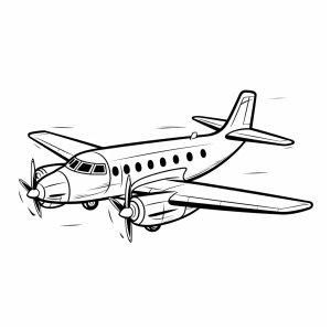 Airplane in the sky - Airplane in the sky coloring page