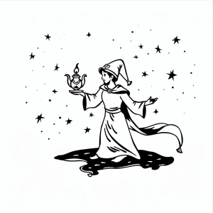 Aladdin and the magic lamp - Aladdin's Magic Lamps Adventure Coloring Page