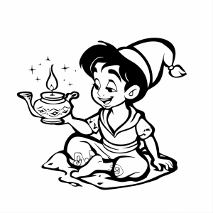 Aladdin and the magic lamp - Aladdin and the magic lamp to color in