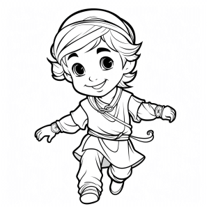 Alladin - Coloring picture adventurer boy to print out