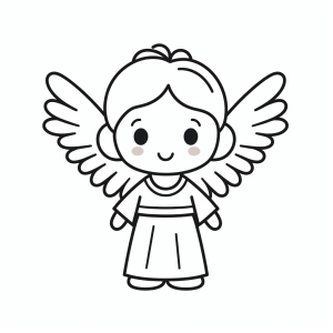 Angels - Heavenly angel figure to color in