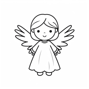 Angels - Heavenly angel figure coloring page