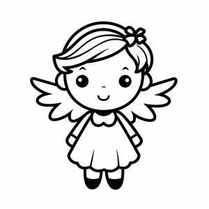 Angels - Coloring picture of a friendly angel