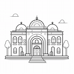 Architect - Classic architecture coloring page for children