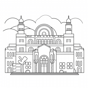 Architect - Architectural drawing coloring page