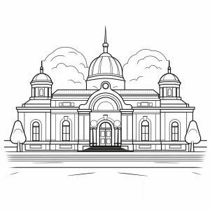 Architect - Historical buildings coloring pages