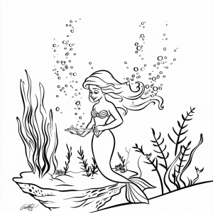 Ariel under the sea - Ariel in the ocean coloring adventure