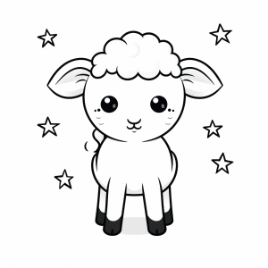 Astrological sign - Star sign coloring picture: The Little Sheep