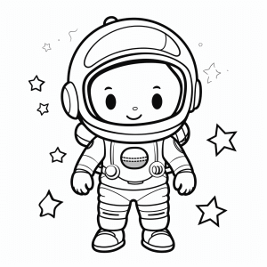 Astronaut - Astronaut in space coloring page