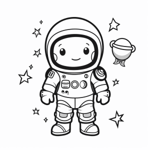 Astronaut - Astronaut in space coloring page