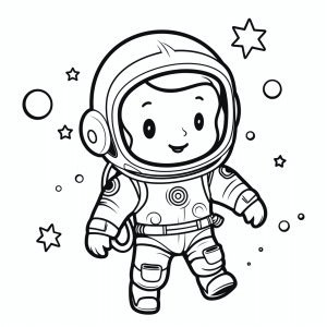 Astronaut in space - Astronaut in space coloring page