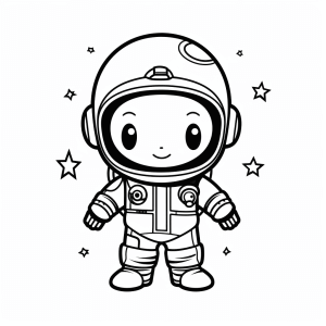 Astronaut in space - Discover space with our astronaut coloring picture