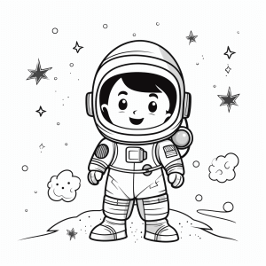 Astronaut - Astronaut coloring adventure in space