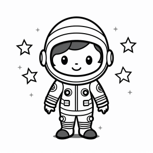 Astronaut - Space adventure coloring picture