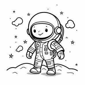 Astronaut - Astronaut in space coloring page