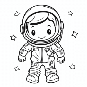 Astronaut - Astronaut adventure coloring page