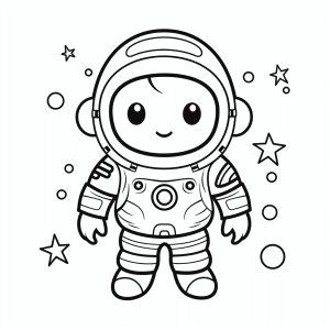 Astronomer - Kids coloring picture: Astronaut in space