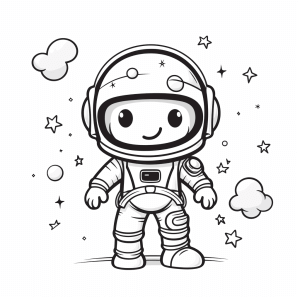 Astronomer - Astronaut coloring page: Discover and learn