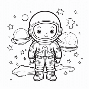 Astronomy - Space adventure coloring picture