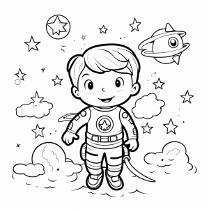 Astronomy - Space adventure coloring page