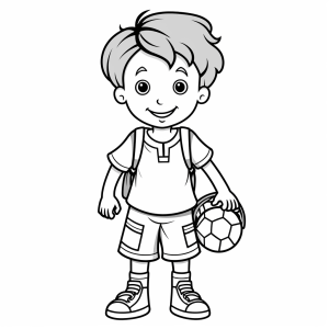 Athlete - Coloring picture of a young soccer player