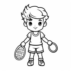 Athlete - Tennis player coloring page for kids