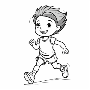 Athletics - Running boy athletics coloring page