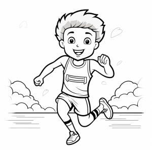 Athletics - Athletics sprint coloring page for children