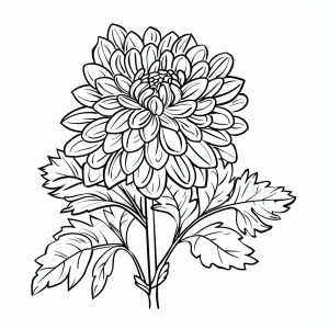 Autumn chrysanthemums in the mist - Autumn chrysanthemums in the fog coloring page