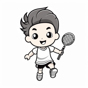 Badminton - Badminton player coloring picture for kids