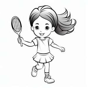 Badminton - Badminton fun to color in