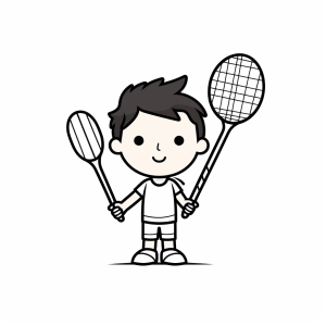 Badminton - Badminton player coloring picture