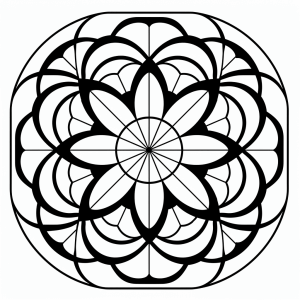 Balanced mandala - Harmonic symmetry pattern for drawing