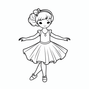 Ballet - Ballerina dance drawing to color in