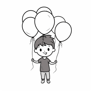 Balloons - Colorful balloons to color in