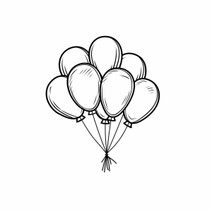 Balloons - Colorful balloons coloring page