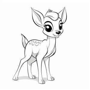 Bambi - Fawn in the forest to color in