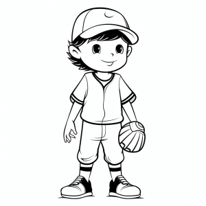 Baseball - Baseball player coloring picture for kids