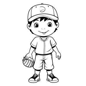 Baseball - Baseball player coloring picture for kids